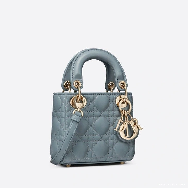 Cheap Micro Dior Bag Lambskin Blue Lady Cannage Sky 0726 Luxury
